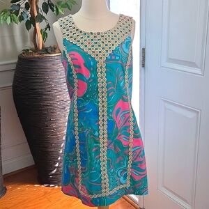 Lilly Pulitzer Pink, Green  Turquoise Floral Dress